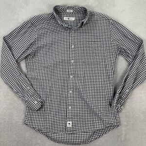 Onward Reserve Men Large Gingham Plaid Button Down Shirt L/S Tailored Fit Cotton